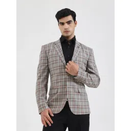 JadeBlue Brown Regular Fit Checked Blazer-picture-47