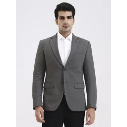 JadeBlue Dark Grey Regular Fit Solid Blazer-picture-19