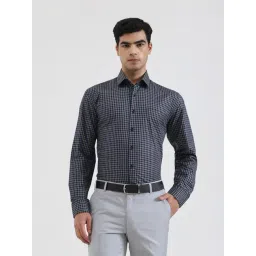JadeBlue Grey Cotton Regular Fit Checked Formal Shirt-picture-14