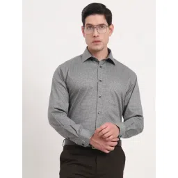 JadeBlue Grey Cotton Regular Fit Micro Checked Shirt-picture-15