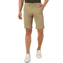 JadeBlue Khaki Cotton Slim Fit Shorts-picture-31