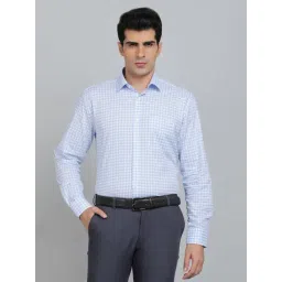 JadeBlue Light Blue Cotton Regular Fit Checked Shirt-picture-13