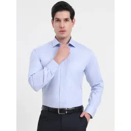 JadeBlue Light Blue Cotton Slim Fit Checked Shirt-picture-18