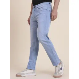 JadeBlue Light Blue Cotton Solid Regular Fit Jeans image 4