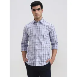 JadeBlue Light Grey Cotton Regular Fit Checked Shirt-picture-20