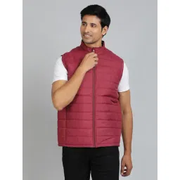JadeBlue Maroon Polyester Slim Fit Quilted Jacket-picture-21