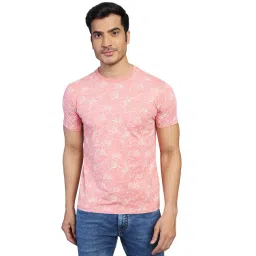 JadeBlue Onion Pink Cotton Slim Fit Floral Print T-Shirt-picture-40