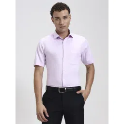 JadeBlue Pink Cotton Regular Fit Solid Formal Shirt-picture-20