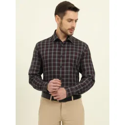 JadeBlue Red & Grey Cotton Checked Regular Fit Shirt-picture-37