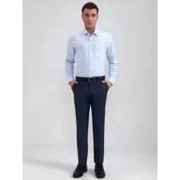 JadeBlue White Blue Cotton Regular Fit Checked Shirt image 4