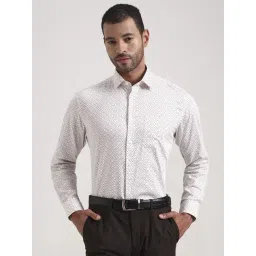 JadeBlue White Cotton Regular Fit Printed Shirt-picture-12