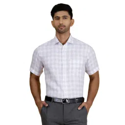 JadeBlue White Linen Regular Fit Checked Shirt-picture-39