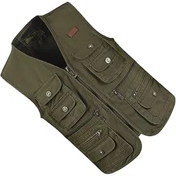 jaerb Camera Vest, Multi Pockets Cargo Vest Cotton Smoothing Zipper Exquisite Color for Camping (XL)-picture-40
