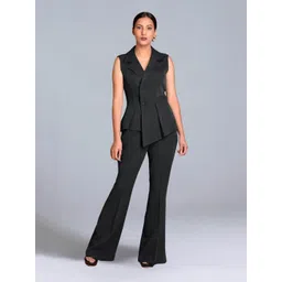 Jaey V Neck Asymmetrical Waistcoat With Trousers Co-Ords-picture-41