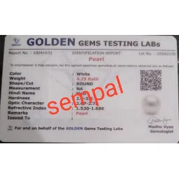 jagdamba gems 6.00 Ratti Natural Pearl moti Ring Adjustable Panchhdhaatu Ashtadhatu Gold Plated Ring for Men and Women (Lab - Certified) image 4