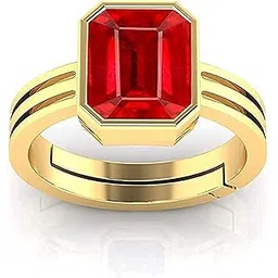 jagdamba gems 10.25 Ratti Certified Unheated Untreatet A+ Quality Natural Ruby Manik Gemstone Panchdhatu Gold Ring for Women and Men-picture-33