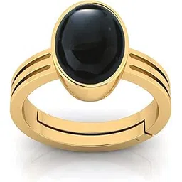 jagdamba gems 3.00 Carat Black Onyx Stone Adjustable Ring Certified Sulemani hakik Gemstone Ashta dhatu Free Size Anguthi untreated for Men and Women Gold matel Ring-picture-49