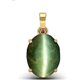 jagdamba gems 7.55 Carat -8.25 Ratti Cat's Eye Pendant/Locket (LEHSUNIA Stone Panchadhatu Pendant) Top AA++ Quality Gemstone-picture-12