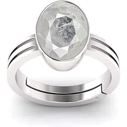 jagdamba gems Certified 7.25 Ratti 6.00 Carat Unheated Untreated Natural panchdhatu Adjaistaible Ring White Sapphire Pukhraj Loose Gemstone for Women and Men-picture-12