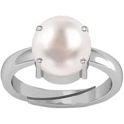 jagdamba gems Certified Pearl 14.00 Carat Natural Pearl Gemstone Original Certified moti Adjustable panchhdhaatu/Ashtadhatu Silver Ring for Men and Women-picture-18