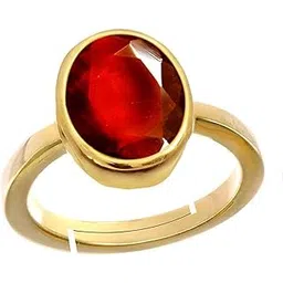 jagdamba gems Super Ashtdhatu Adjustable Gold Ring 14.25 Ratti Ceylon Hessonite Garnet Stone with Lab Certified Card & Guarantee Card {Original Certified/saloni gomed Gemstone}-picture-47