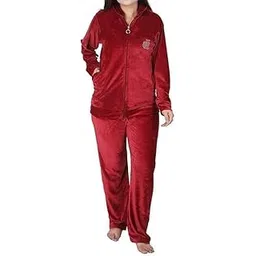 JAGMOOLYA PRODDUCTS Women’s Winter Zipper Sweat Suit | Warm Fleece Track Suit Set | Full Sleeve Jacket & Jogger Pant | Stylish Sportswear for Women (MAROON)-picture-31