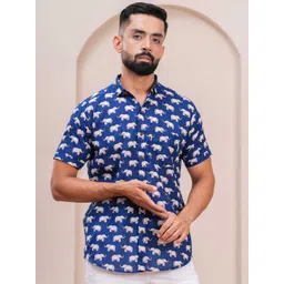 JAHIDA COMFORT WITH STYLE Men Comfort Fit Conversational Printed Cotton Casual Shirt-picture-38