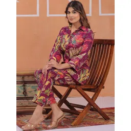 JAHIDA COMFORT WITH STYLE Printed Pure Cotton Shirt With Trouser Co-Ords-picture-13