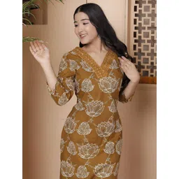 JAIMITI Women Floral Printed Cotton Kurta with Trousers-picture-37