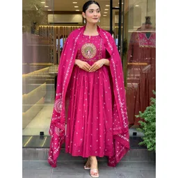 JAINICA Women Embroidered Regular Thread Work Kurta with Trousers & Dupatta-picture-22