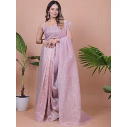 JAINICA Woven Design Satin Saree-picture-25