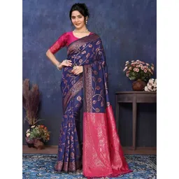 JAINICA Woven Design Zari Silk Blend Saree-picture-15