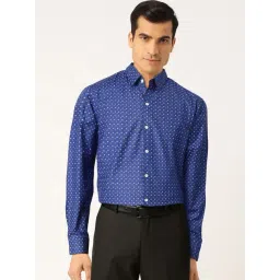 Jainish Blue Cotton Regular Fit Printed Shirt-picture-30