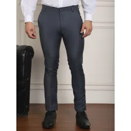 Jainish Charcoal Cotton Tapered Fit Trousers-picture-24