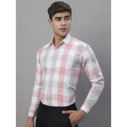 JAINISH Classic Checked Spread Collar Cotton Formal Shirt-picture-17
