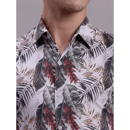 JAINISH  Classic Floral Printed Spread Collar Regular Fit Polycotton Formal Shirt image 3