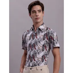 JAINISH  Classic Floral Printed Spread Collar Regular Fit Polycotton Formal Shirt image 5