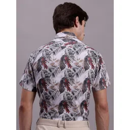 JAINISH  Classic Floral Printed Spread Collar Regular Fit Polycotton Formal Shirt image 2