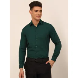Jainish Dark Green Cotton Regular Fit Shirt-picture-19