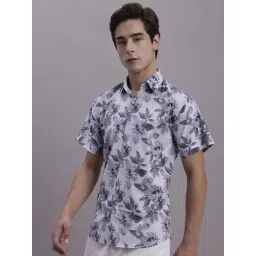 Jainish Grey Regular Fit Floral Print Shirt-picture-10