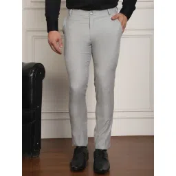 Jainish Light Grey Tapered Fit Trousers-picture-36