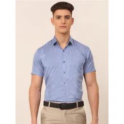 JAINISH Men Blue Classic Checked Formal Shirt-picture-18