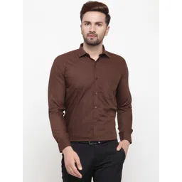 JAINISH Men Brown Classic Slim Fit Solid Formal Shirt-picture-40