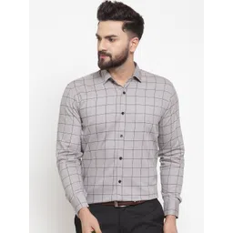 JAINISH Men Classic Regular Fit Checked Cotton Formal Shirt-picture-31