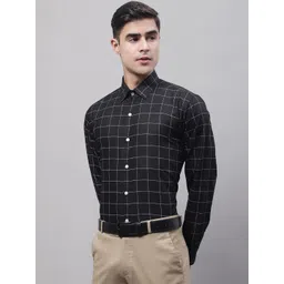 JAINISH Men Classic Windowpane Checked Cotton Formal Shirt-picture-34
