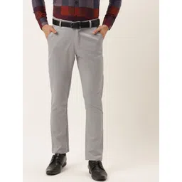 JAINISH Men Grey Smart Slim Fit Easy Wash Cotton Trousers-picture-40