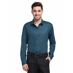 Jainish Navy Cotton Regular Fit Shirt-picture-40