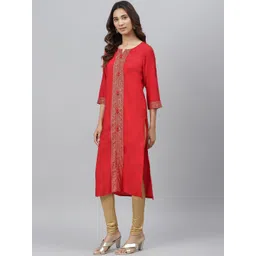 JAIPUR ATTIRE Women Red Floral Printed Kurta-picture-16