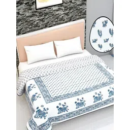 Jaipur Dohar Blue & Beige Floral AC Room 150 GSM Double Bed Dohar-picture-22