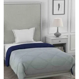 Blue and Grey Cotton Solid 250 GSM Single Bed Comforter by Jaipur Fabric-picture-10